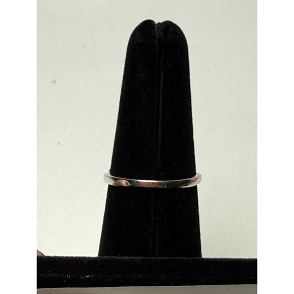 14K Art Deco Style White Gold Lab Created Blue Sapphire Ring 3.24grams Size 6.5 - Picture 4 of 9